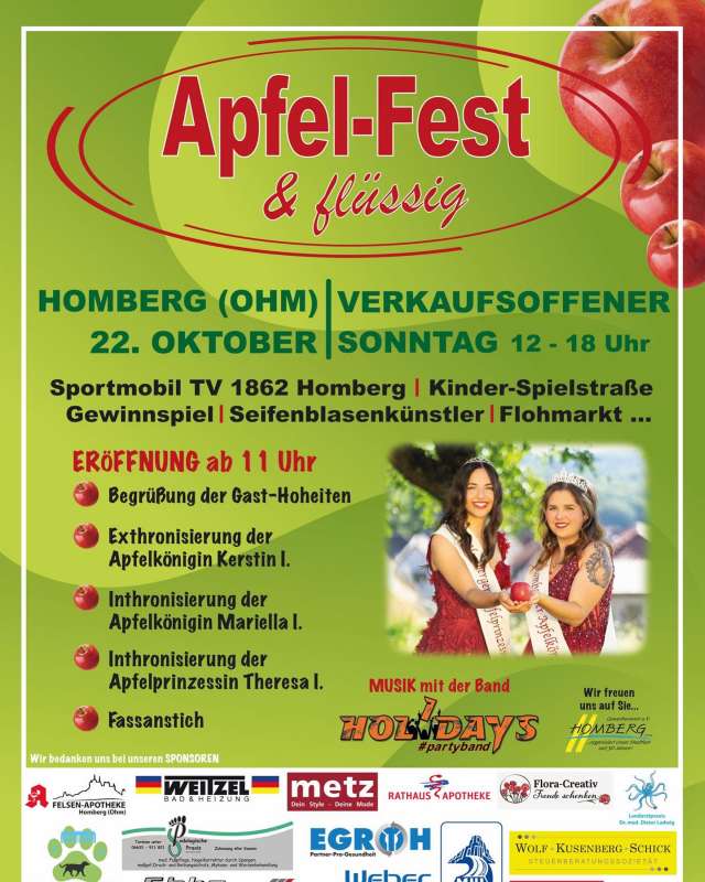 Stadtfest &quot;Apfel-Fest &amp; flüssig&quot; Homberg (Ohm) 2023
