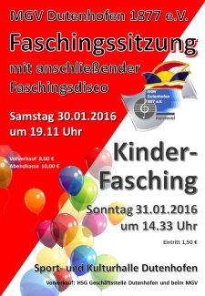 Kinderfasching MGV Dutenhofen 2016