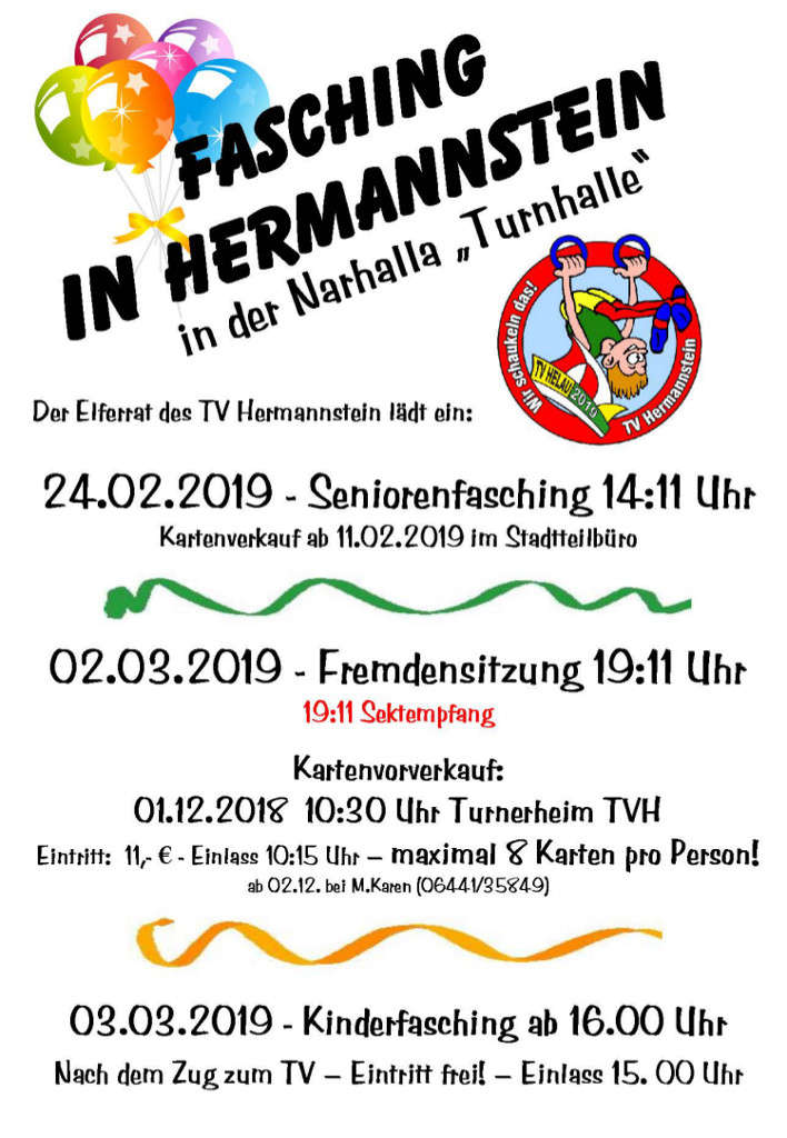Seniorenfasching in Hermannstein 2019