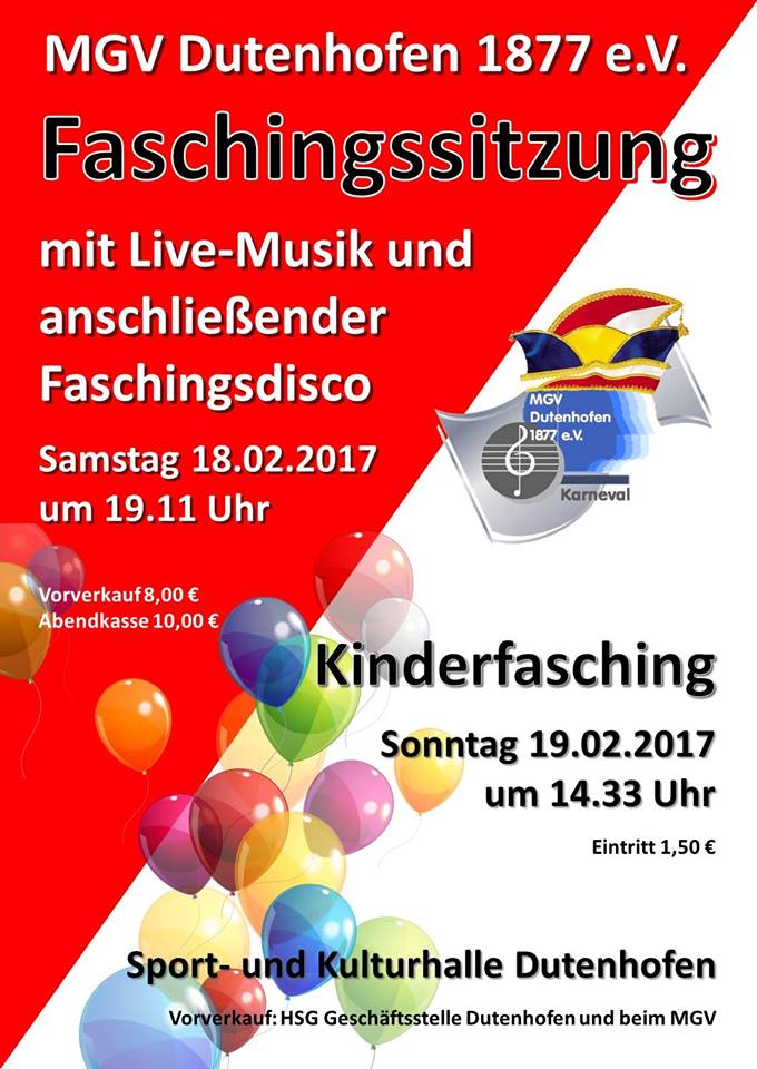 Faschingssitzung MGV Dutenhofen 2017