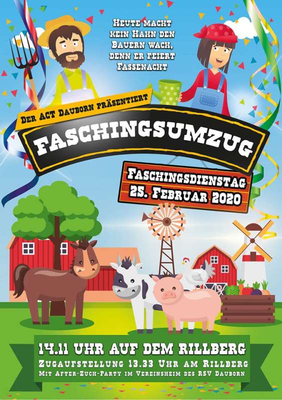 Faschingsumzug mit After-Zuch-Party in Dauborn 2020