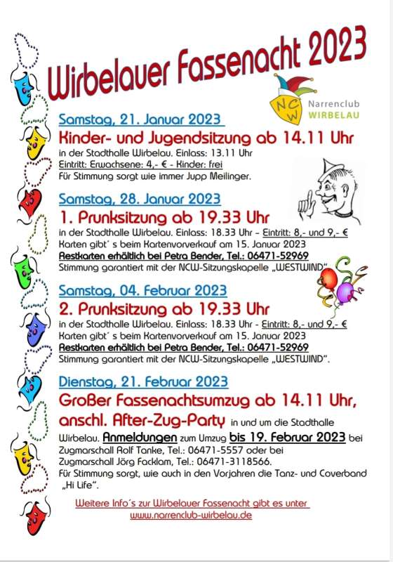 Kinder- und Jugensitzung des Narrenclubs Wirbelau 2023