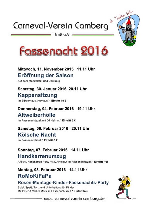 Rosen Montags Kinder Fastnachts Party CV Bad Camberg 2016