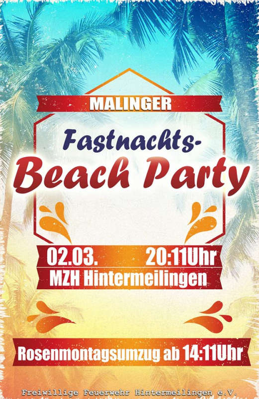 Malinger Fastnachts Beach Party