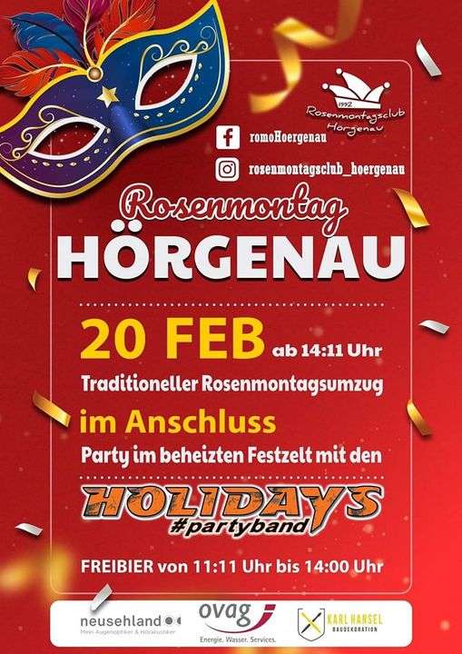 Rosenmontagszug mit Rosenmontagsball in Hörgenau