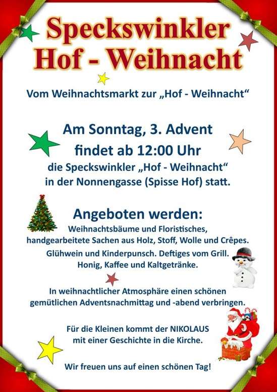 Weihnachtsmarkt in Speckswinkel 2019