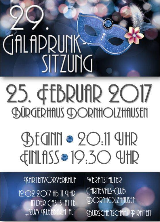 29. Galaprunksitzung Carnevals Club Dornholzhausen