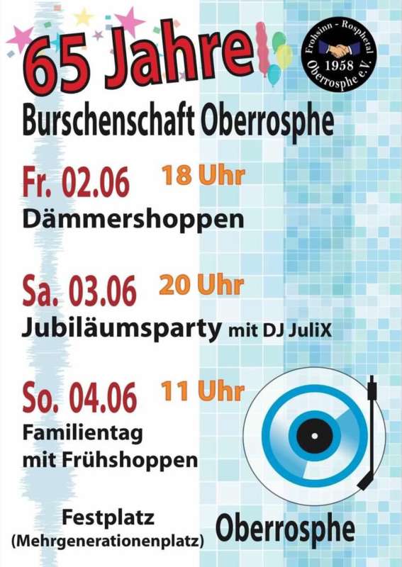 65 Jahre Burschenschaft Oberrosphe