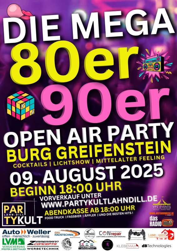 Burg Greifenstein Open Air: Die Mega 80er und 90er Party