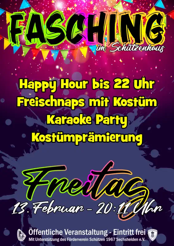 Faschingsparty in Sechshelden