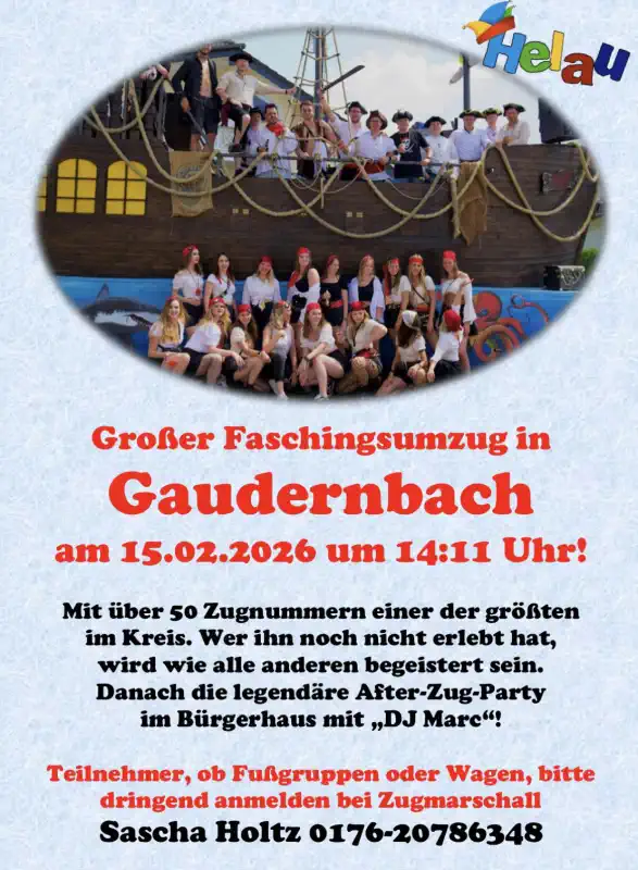 Großer Faschingsumzug in Gaudernbach