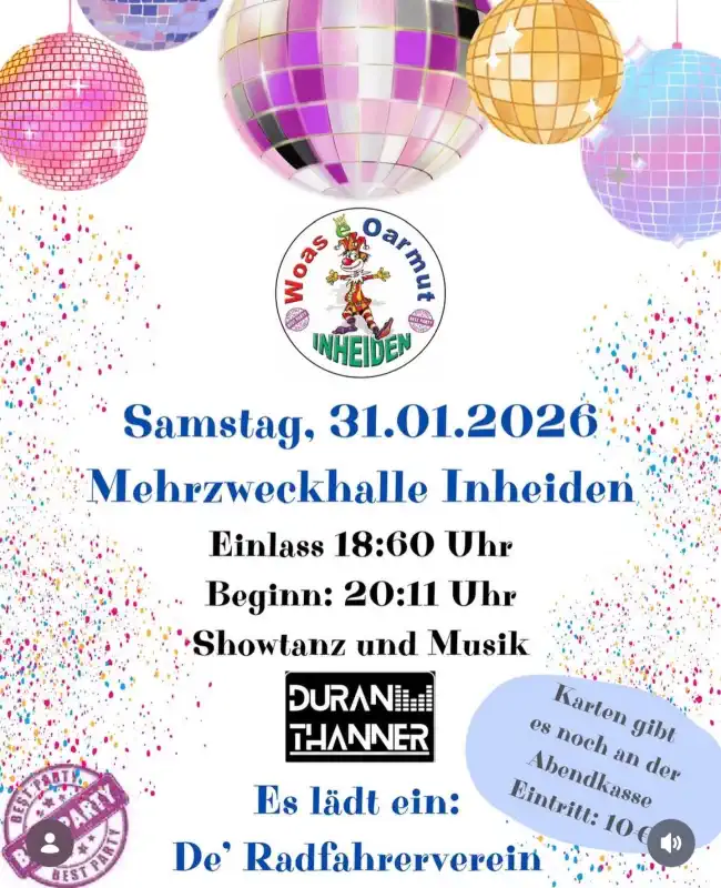 "Woas a Oarmut" Faschingsveranstaltung in Inheiden