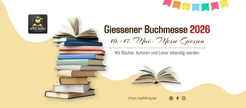 Eine Welt voller Geschichten erwartet die Besucherinnen und Besucher auf der Giessener Buchmesse 2026, die am 16. und 17. Mai 2026 stattfindet.