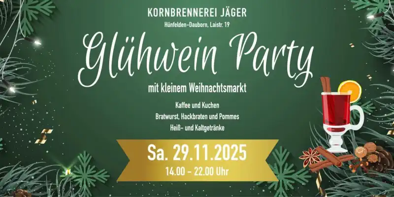 Glühwein Party mit kleinem Weihnachtsmarkt in Hünfelden 2025