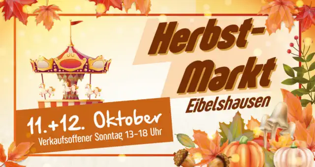 Der Herbstmarkt Eibelshausen, in der Region liebevoll „Made“ genannt, findet am Sonntag, den 11. Oktober, und Montag, den 12. Oktober 2026 rund um den Marktplatz in Eibelshausen statt und gehört zu den traditionsreichsten Veranstaltungen in Eschenburg.