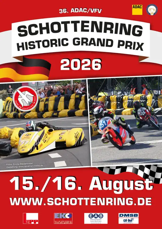 Der 36. Internationale ADAC/VFV Schottenring Historic Grand Prix findet am 15. und 16. August 2026 auf dem traditionellen Stadtkurs in Schotten statt und zählt zu den bedeutendsten Veranstaltungen des historischen Motorradrennsports in Deutschland.
