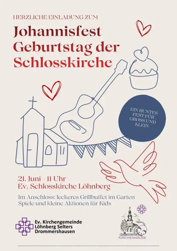 Das Johannisfest Löhnberg wird am Sonntag, 21. Juni 2026, mit einem fröhlichen Familiengottesdienst gefeiert.