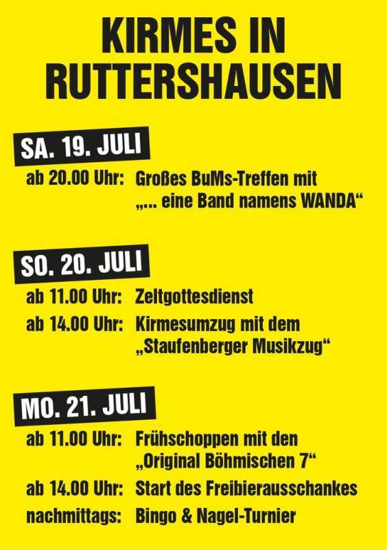 Kirmes Ruttershausen 2025