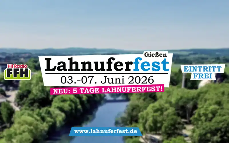 Vom 3. bis 7. Juni 2026 verwandeln sich die Gießener Lahnwiesen erneut in eine große, lebendige Festmeile – und erstmals findet das Lahnuferfest an fünf Tagen statt.