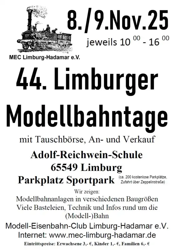 44. Limburger Modellbahntage mit Tauschbörse