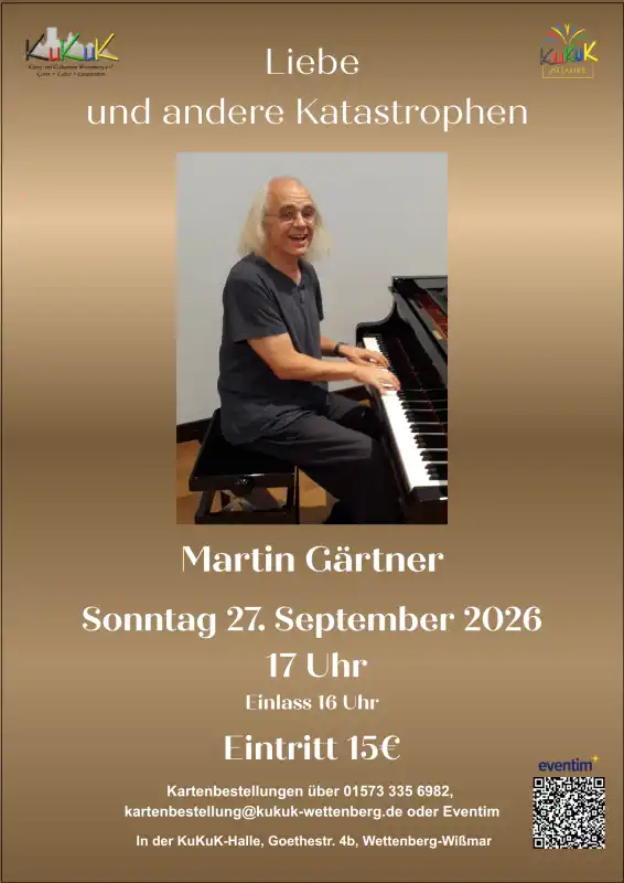 In seinem Programm "Liebe und andere Katastrophen" beleuchtet Martin Gärtner die Liebe in allen Facetten bis zum und vor allem nach dem Happy End.
