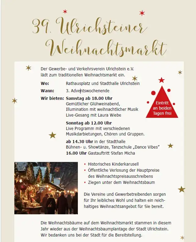 39. Ulrichsteiner Weihnachtsmarkt
