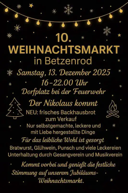 10. Weihnachtsmarkt in Betzenrod
