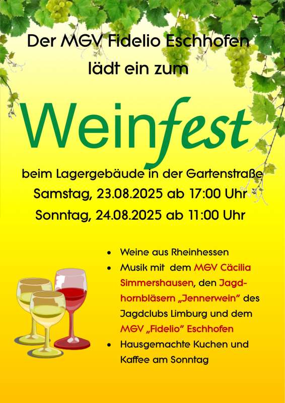 Weinfest des MGV &quot;Fidelio&quot; Eschhofen 2025