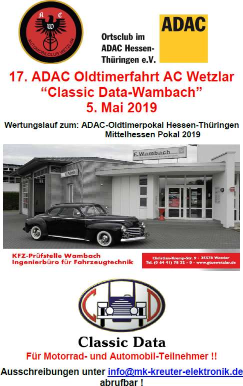 17. ADAC Oldtimerfahrt AC-Wetzlar Classic Data-Wambach