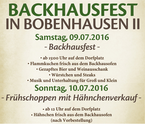 Backhausfest Bobenhausen 2016