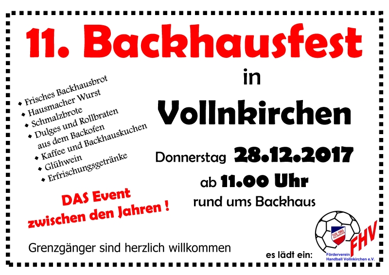 11. Backhausfest in Vollnkirchen