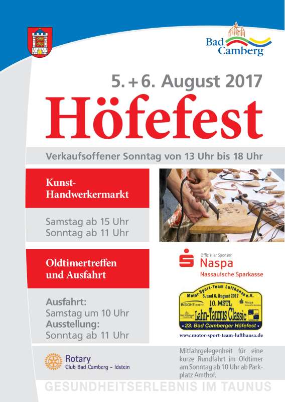 23. Bad Camberger Höfefest mit Kunsthandwerkermarkt und Oldtimer-Ausstellung