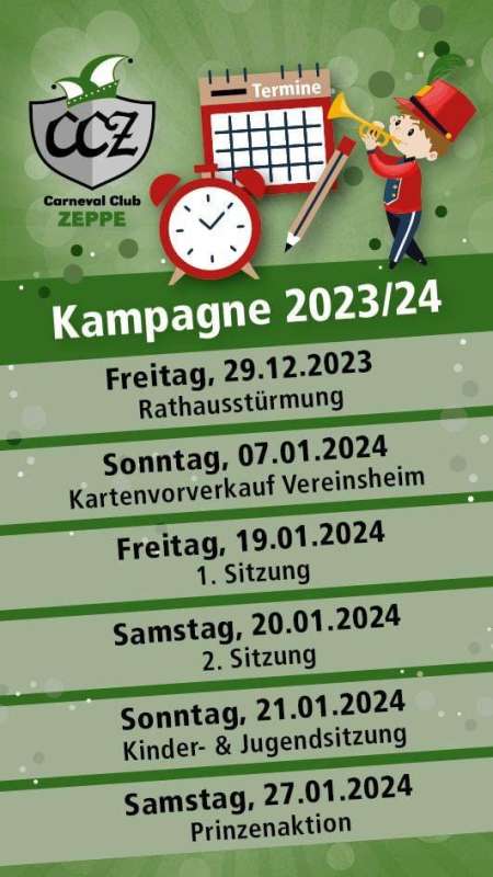 Karnevalssitzungen des Carneval Club Zeppe 2024