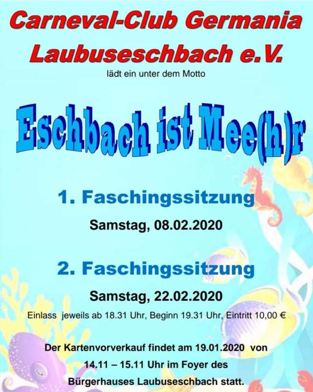 1. Prunksitzung CCG Laubuseschbach 2020