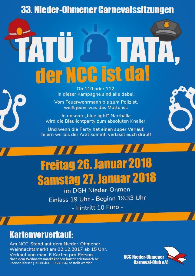 33. Carnevalssitzungen NCC Nieder-Ohmen