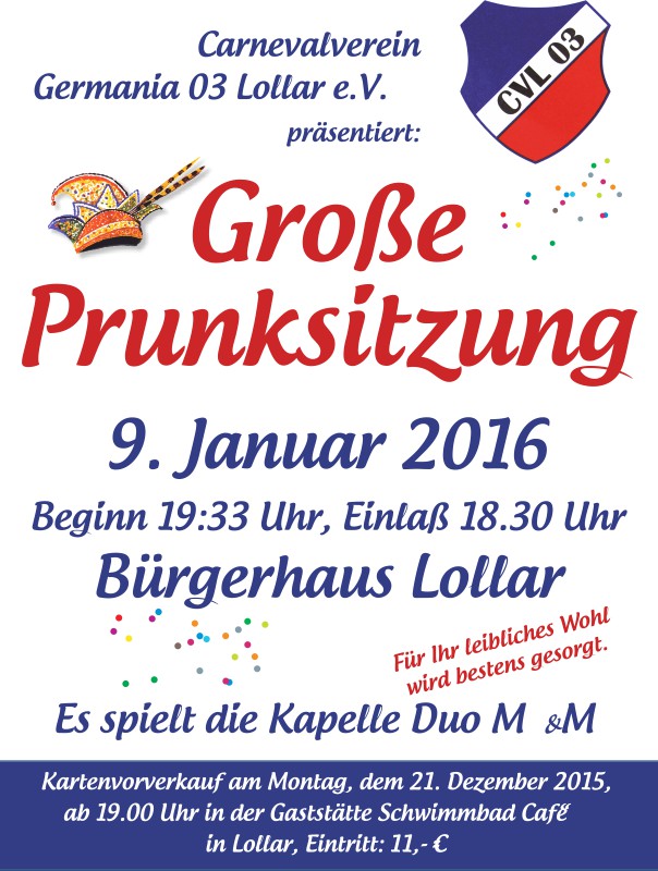 Große Prunksitzung Lollar 2016