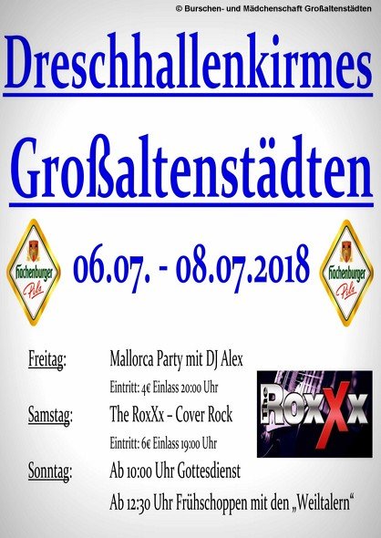 Dreschhallenkirmes Großaltenstädten 2018