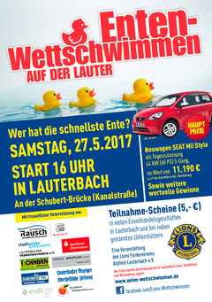 Enten-Wettschwimmen auf der Lauter