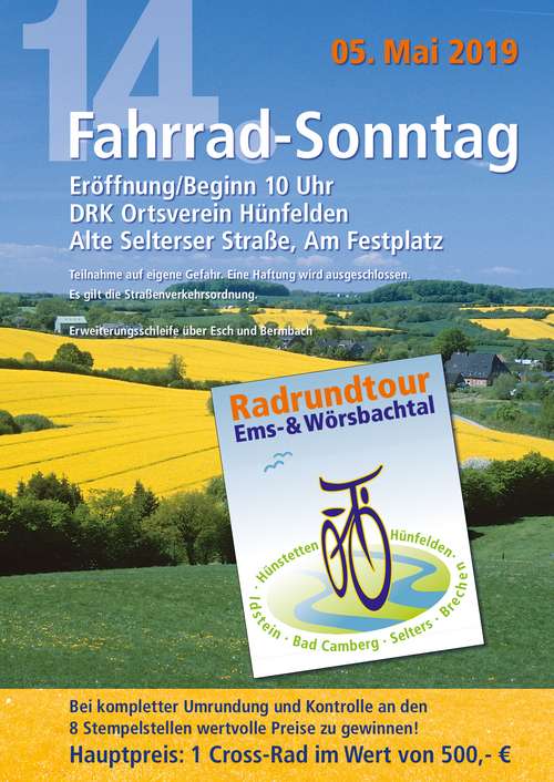 14. Fahrradsonntag im Ems- &amp; Wörsbachtal 2019