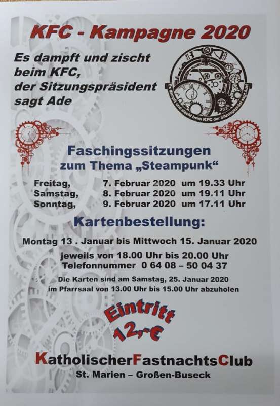 Faschingssitzungen des KFC Großen-Buseck 2020