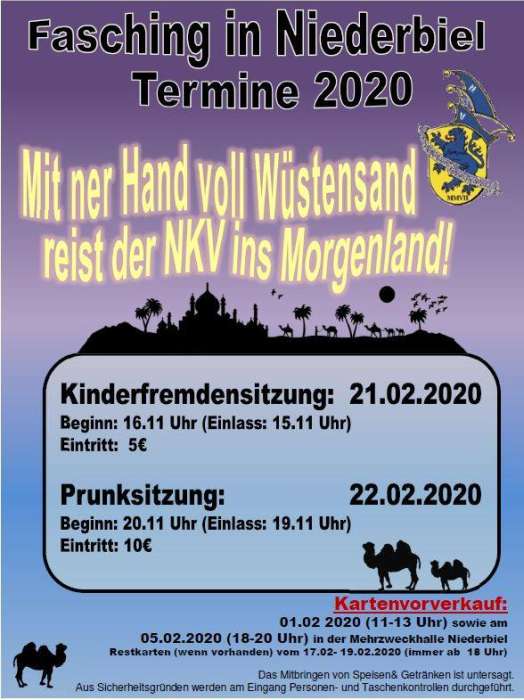 Prunksitzung Niederbieler Karnevalsverein e.V. 2020