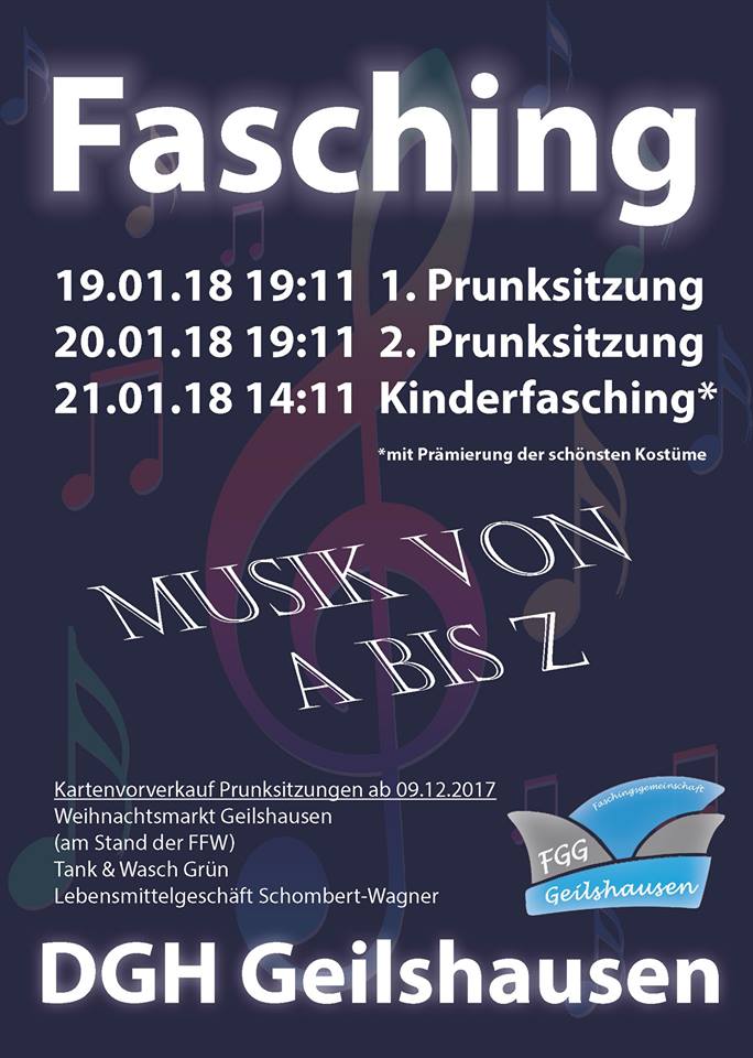 Faschingssitzungen Rabenau/Geilshausen 2018