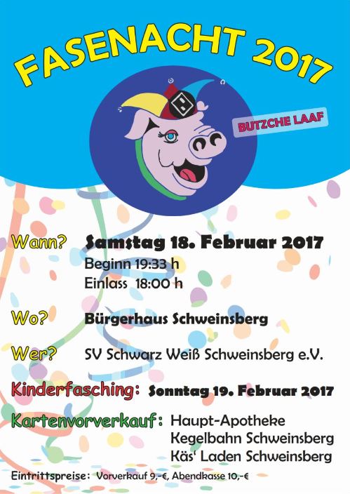 Kinderfasching des SV Schweinsberg 2017