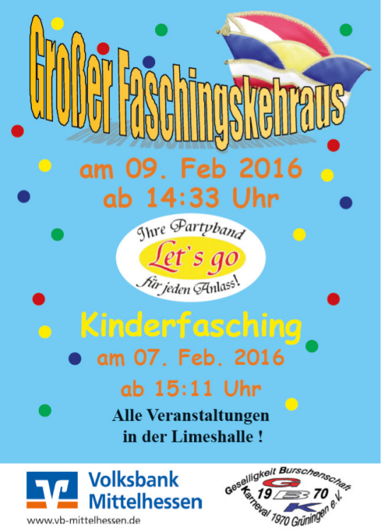 Großer Faschingskehraus Grüningen 2016