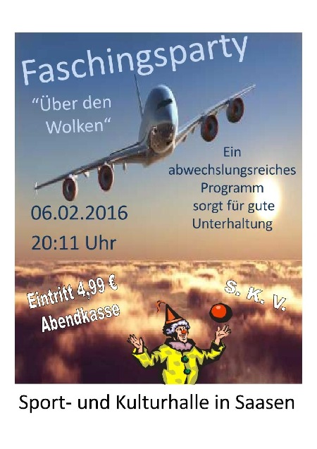 Faschingsparty in Saasen 2016