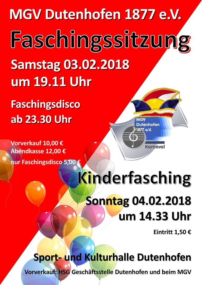 Kinderfasching MGV Dutenhofen 2018