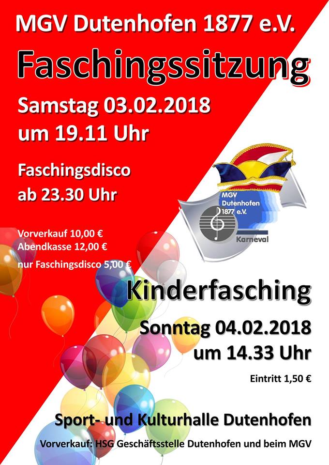 Faschingssitzung MGV Dutenhofen 2018