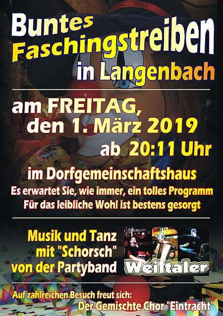 Buntes Faschingstreiben in Weilmünster-Langenbach 2019