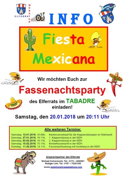Fastnachtsparty Fiesta Mexicana Selter-Münster