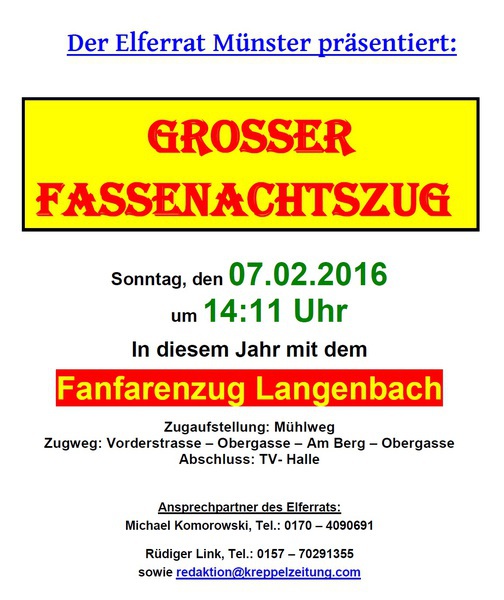 Fassenachtsug in Selters-Münster 2016